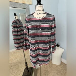 Pink Grey Striped Coat - Street One Brand- Ladies Jacket EU size 40